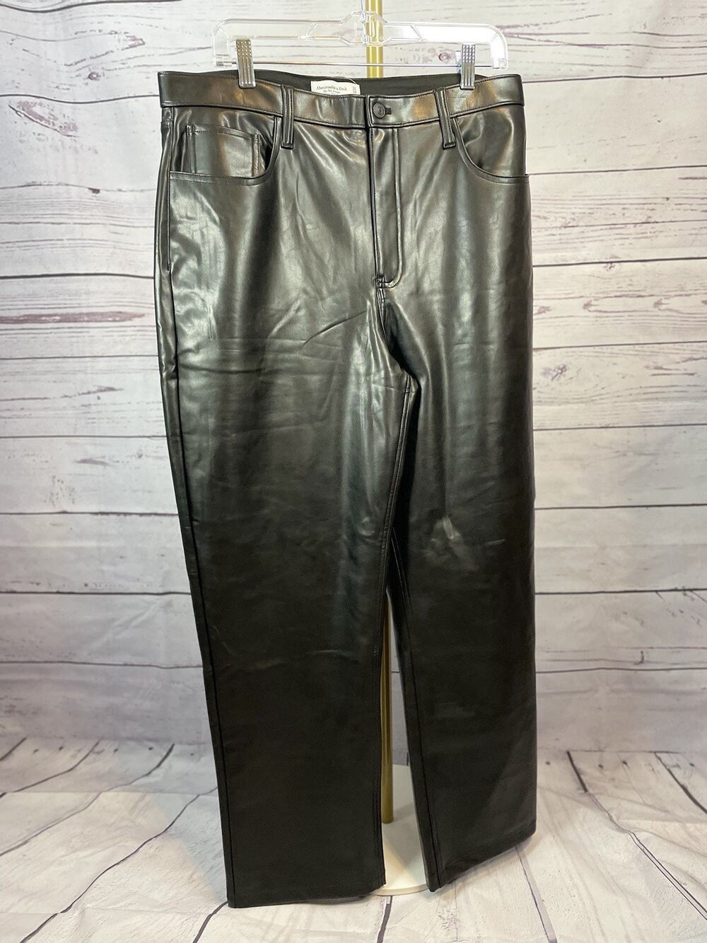 Abercrombie & Fitch The 90’s Straight Ultra High Rise Faux Leather Pants Women’s